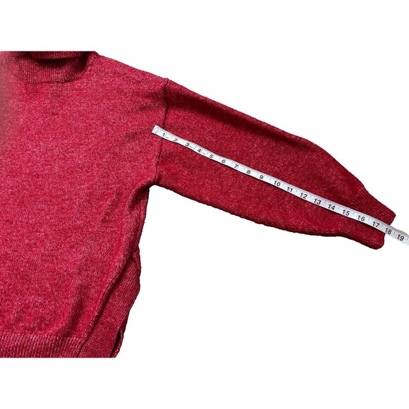 Woolen Bloom Women's Sweater Medium Red Ribbed Turtle Neck 8% Australian Wool - Picture 4 of 7